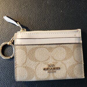 Coach Mini Skinny ID Case in Signature Canvas